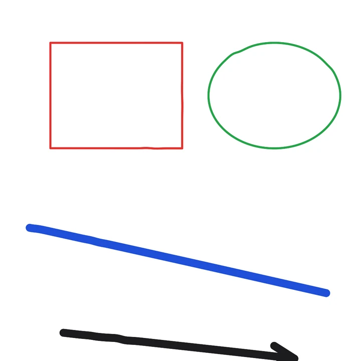 An exported PNG from Napkin: a red square, a green oval, a thick blue line and a black arrow on a white background.